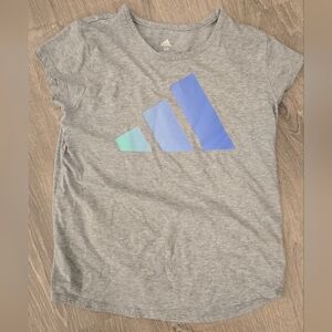 adidas Girls' Gray Cotton Tee